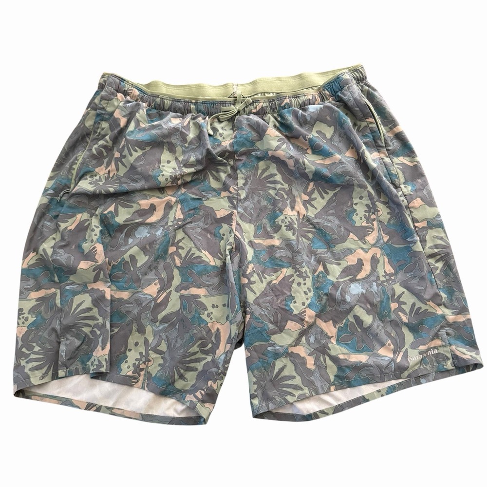 Patagonia Shorts Adult 2XL XXL Green 7.5" Inseam Lined Swim Trunks Hiking Men